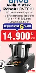 ONVO AKILLI MUTFAK ROBOTU OVTC01 fiyat ve kampanya bilgisi